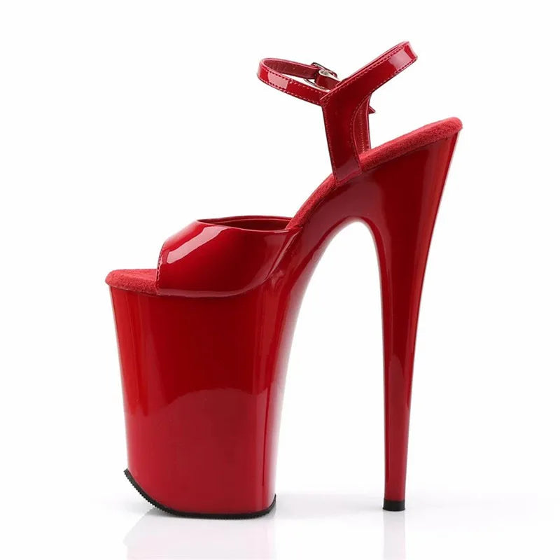 Gothic Rivet Cross dressing 26cm High Heels sandals platform 10inch Stiletto Heels Exotic open toe Stripper shoes pole dancing