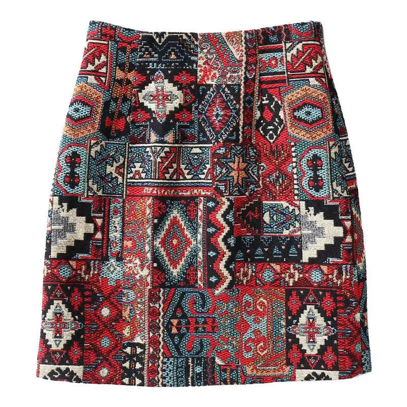 Autumn 2023 High Waist A-line Skirts Light Mature One Step Skirt Ladies Medium Length Retro Wrapped Hip Skirt Jacquard Skirt