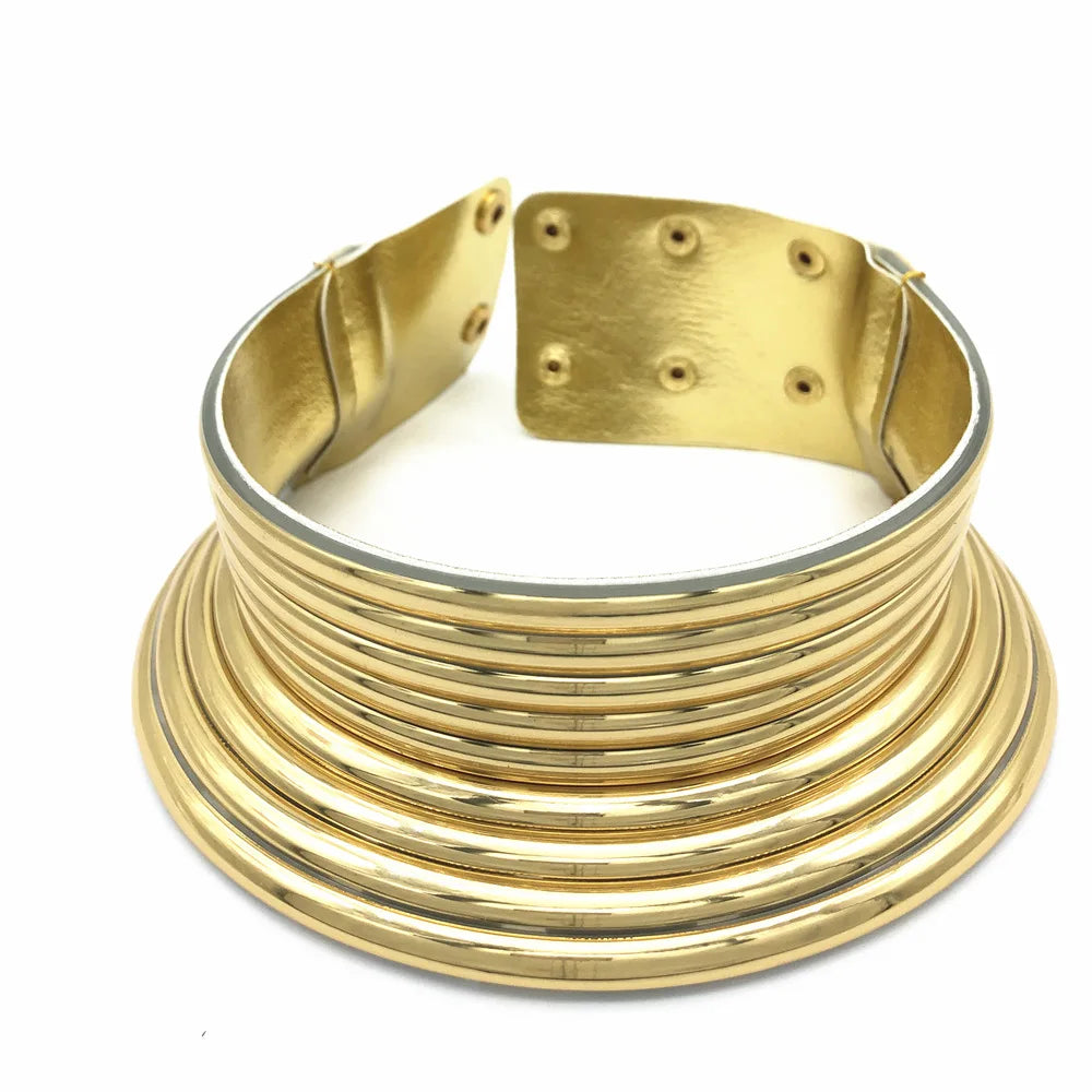 African Tribal Collar Bracelet Set Exaggerated Fashion Choker Ladies Personality Plastic Runway Photo Jewelry Accessories