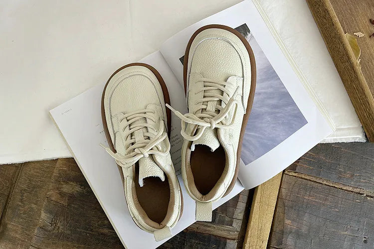 Careaymade-Genuine leather Spring single shoe soft comfortable flat shoes Cow leather low-top flats shoes,vintage women's shoes