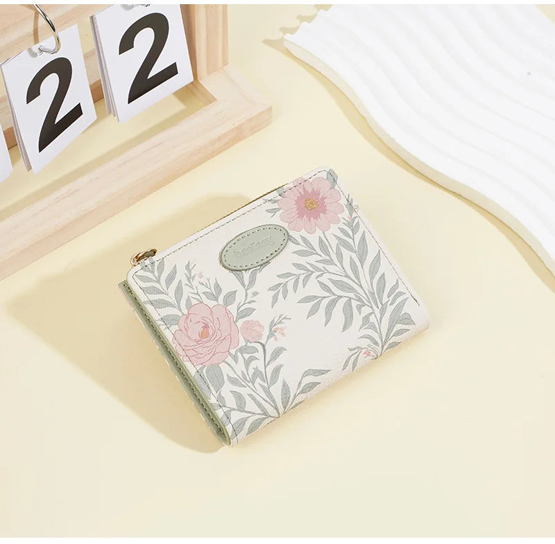 Baellerry Cute Cartoon Girl Wallet PU Leather Card Holder Coin Purse Photo Album for Students Birthday Gift for Daughters