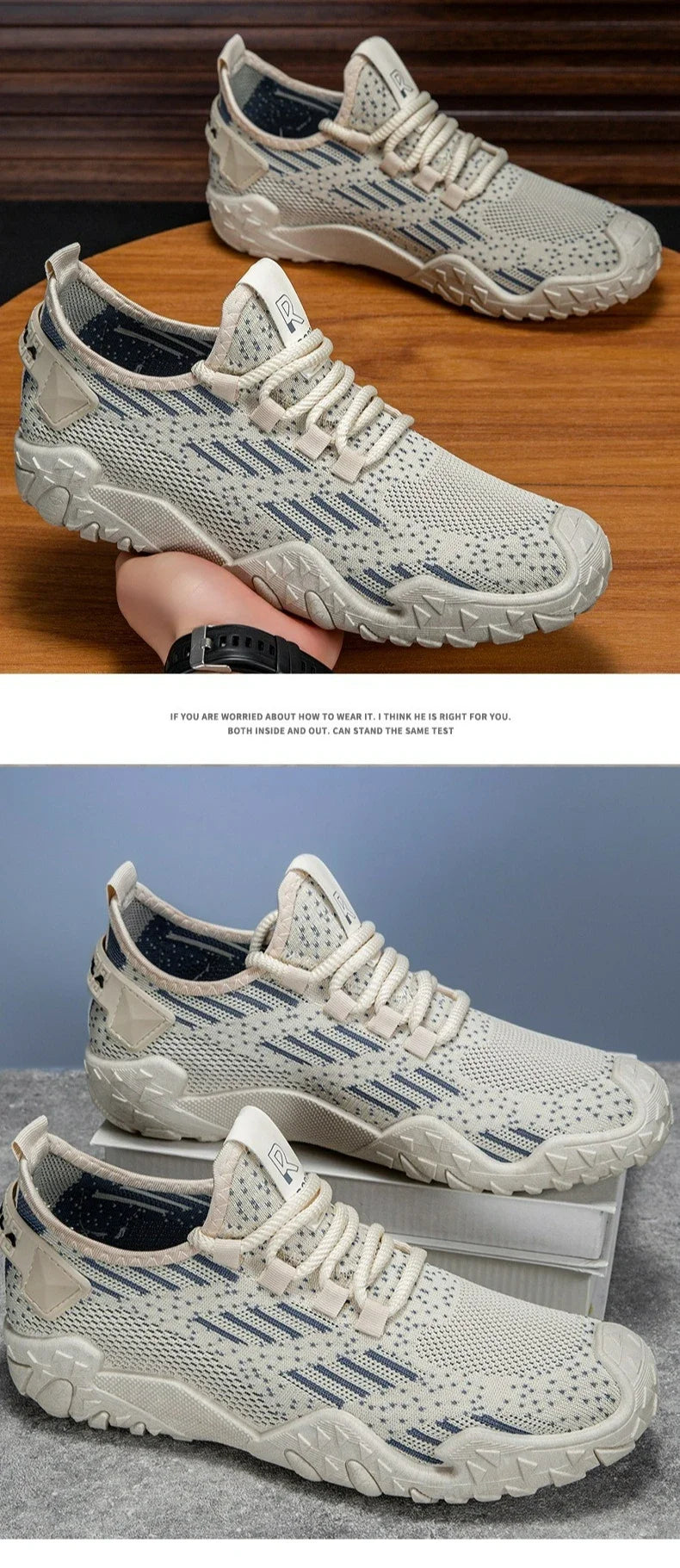 2026 New Men Shoes Breathable Non-slip Hollow Out Outdoor Running Shoes Trendy Sports Casual Sneakers