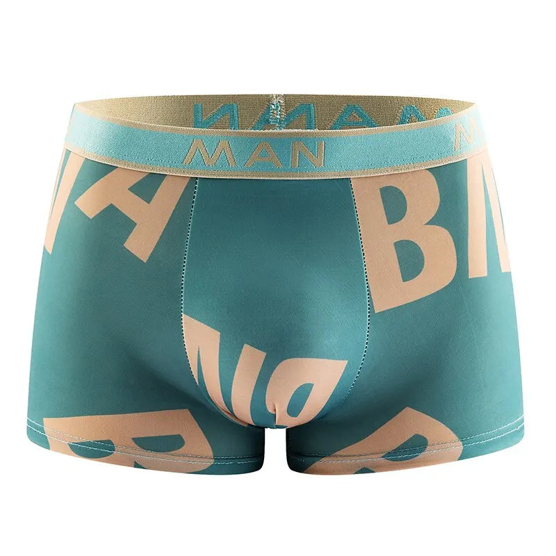 4Pcs Fashion Men Panties Seamless Letter Printed Underpants Breathable Man Underwear Plus Size Male Boxer Calzoncillo Hombre Hot