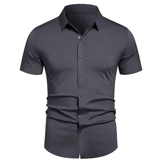 Men's Stretch Shirt Wrinkle Free Dress Shirts Regular Fit Short Sleeve Stretch Business Casual Button Down Shirts