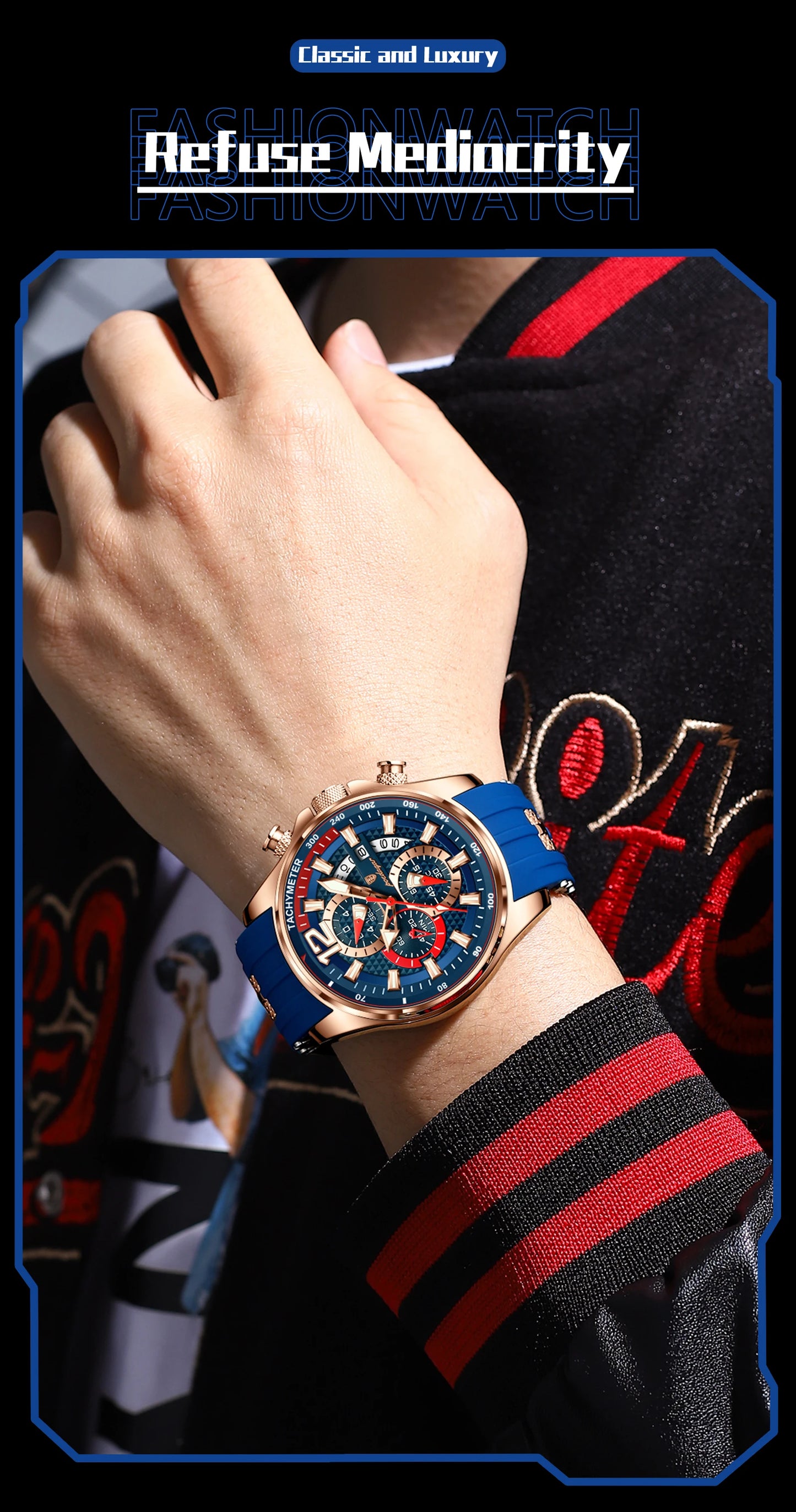 POEDAGAR Luxury Watch For Men Date Chronograph Luminous Waterproof Silicone Male Watch Fashion Sports Quartz Men's Watches Reloj
