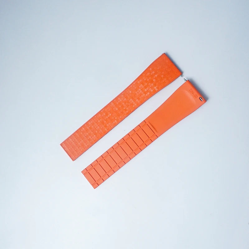 Cut to Size Fluoro Rubber Watch Strap 18/19/20/21/22mm Mosaic FKM Deployment Buckle Universal Flat End Replace Band Bracelet
