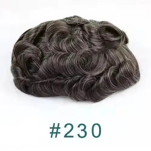 0.02mm Super Ultra Thin Skin 80% Density Natural Hairline Men Toupee Blonde Brown Grey Human Hair Undetected Capillary Prosthesi