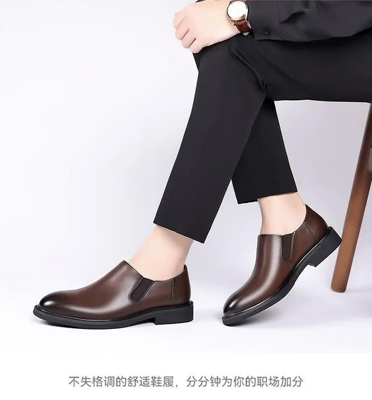Men's Classic Leather Oxford Shoes Business Casual Dress Shoes Soft Sole Comfortable Slip-On Loafers Driving Office Shoes for Me