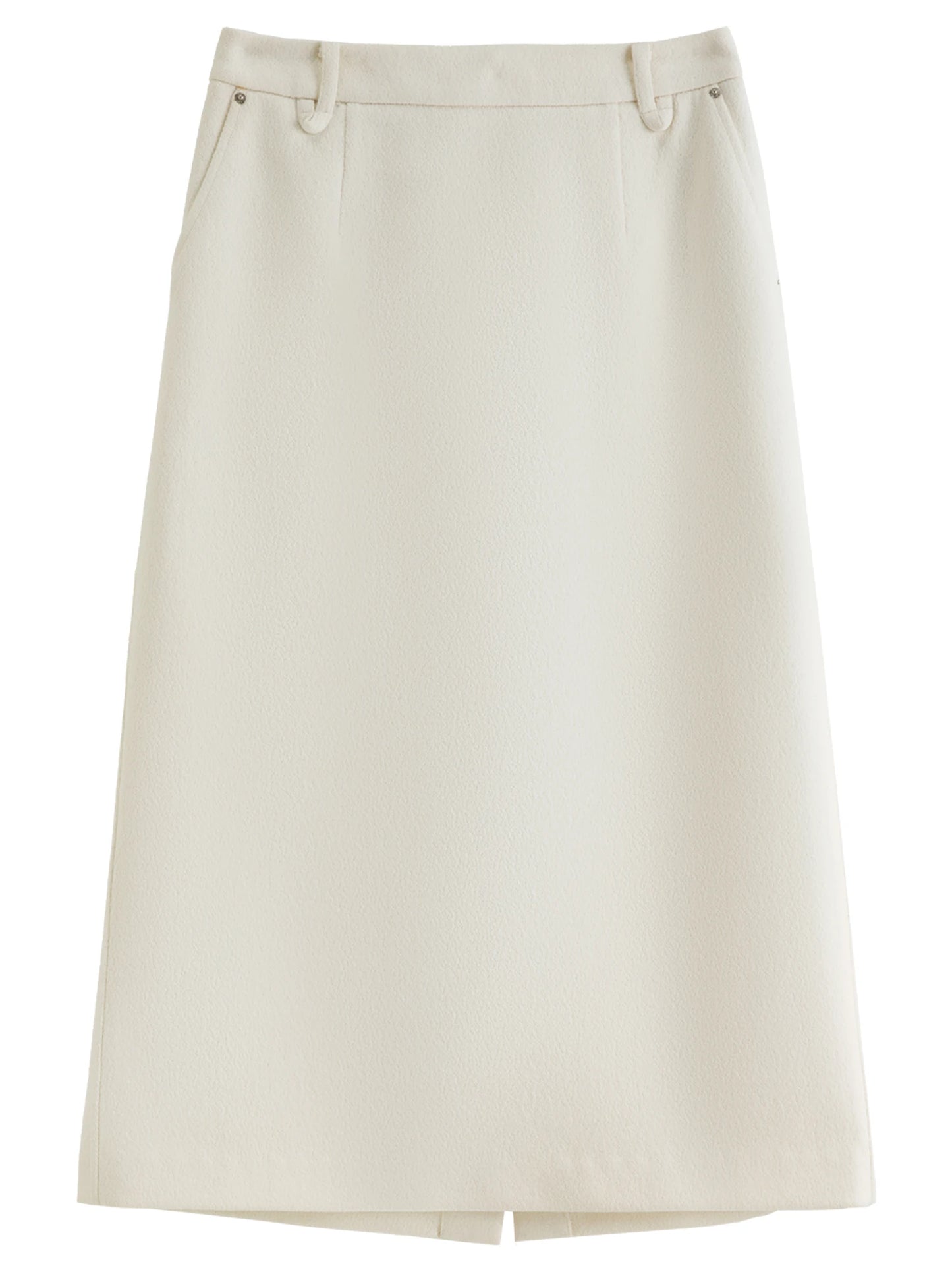 DUSHU Classic Elastic Waist Skirt For Women Winter Office Solid Color College