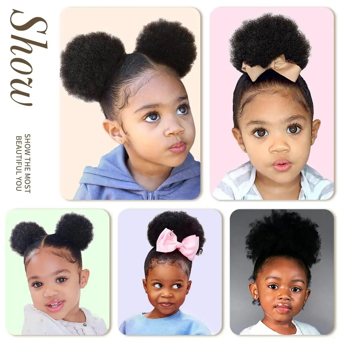 Synthetic Afro Puff Drawstring Ponytail Hair Pieces Clip on Ombre Honey Colored Blonde Kinky Drawstring Curly Ponytail