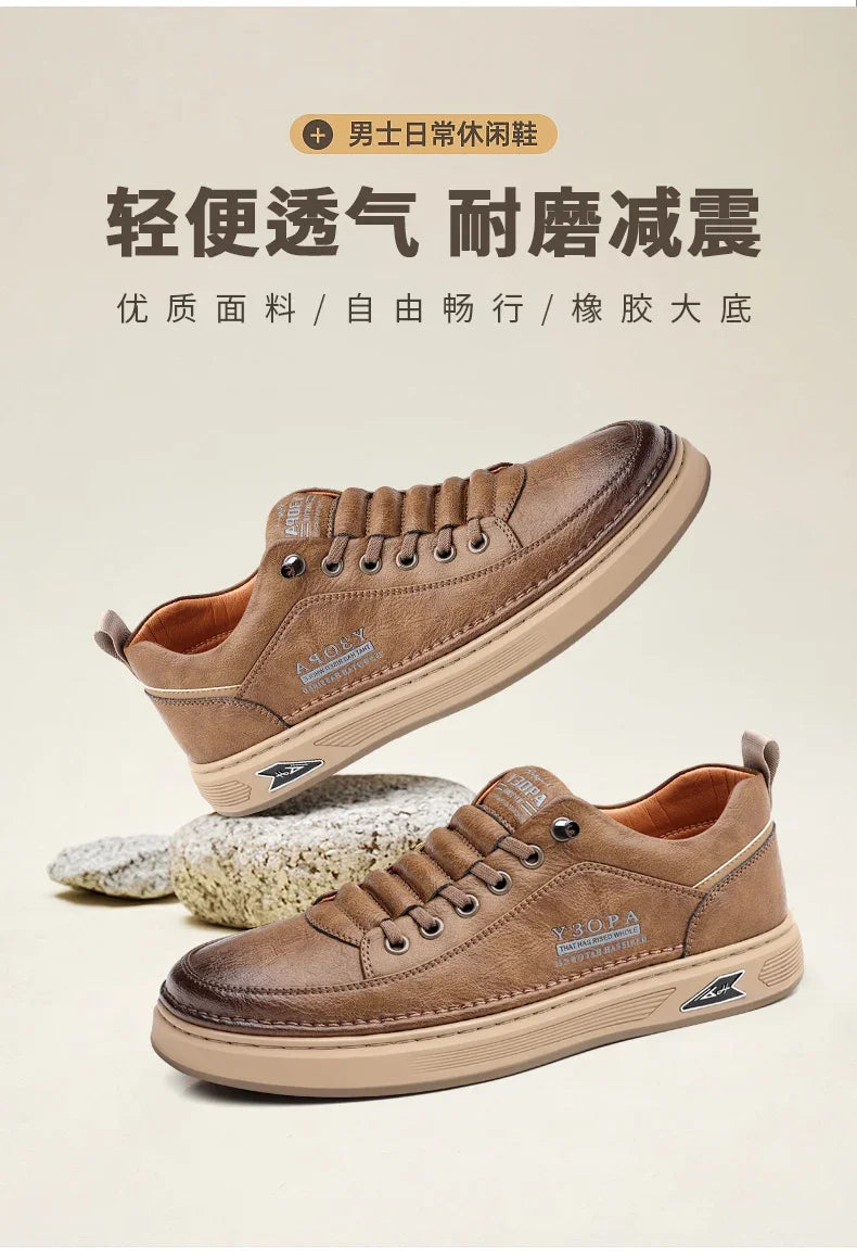 Luxury Casual Business Tennis Loafers Sneakers Moccasins Social Outdoor Fashion Shoes For Men  Men's Genuine Leather Shoes