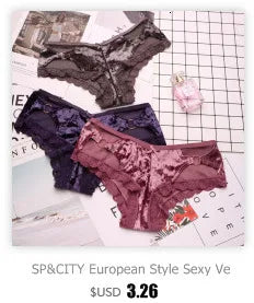 SP&CITY Sporty Style Sexy Transparent Underwear Women Crotch Cotton Briefs Soft Hollow Out Panties String Thong Sex Lingerie