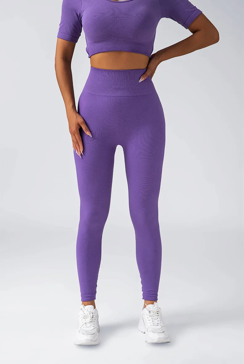 Women's Yoga Sets Seamless Sportswear 2-Piece Gym Yoga Clothes Sport Bra + Leggings Running Wear Skinny Sports Workout Sets Suit