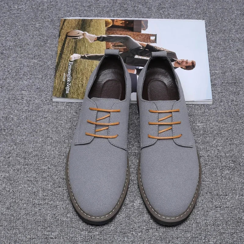 Summer Mens Dress Shoes Suede Man Oxford Shoes Large Sizes Flats Classic Men Sneakers Comfortable 2025 New Zapatillas De Deporte