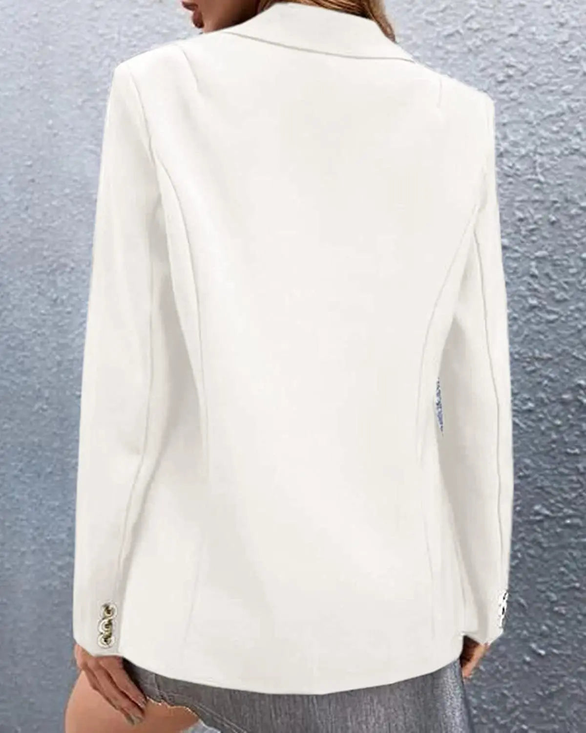 Spring Womens Office Blazer Long Sleeve One Button Solid Color Jacket
