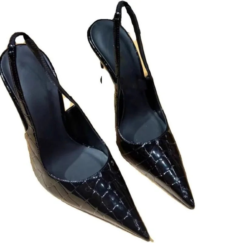 Women's Pointy Stiletto Sandals Summer New Style Baotou Shallow Mouth Set Foot Anti-slip Wear-resistant High Heels
