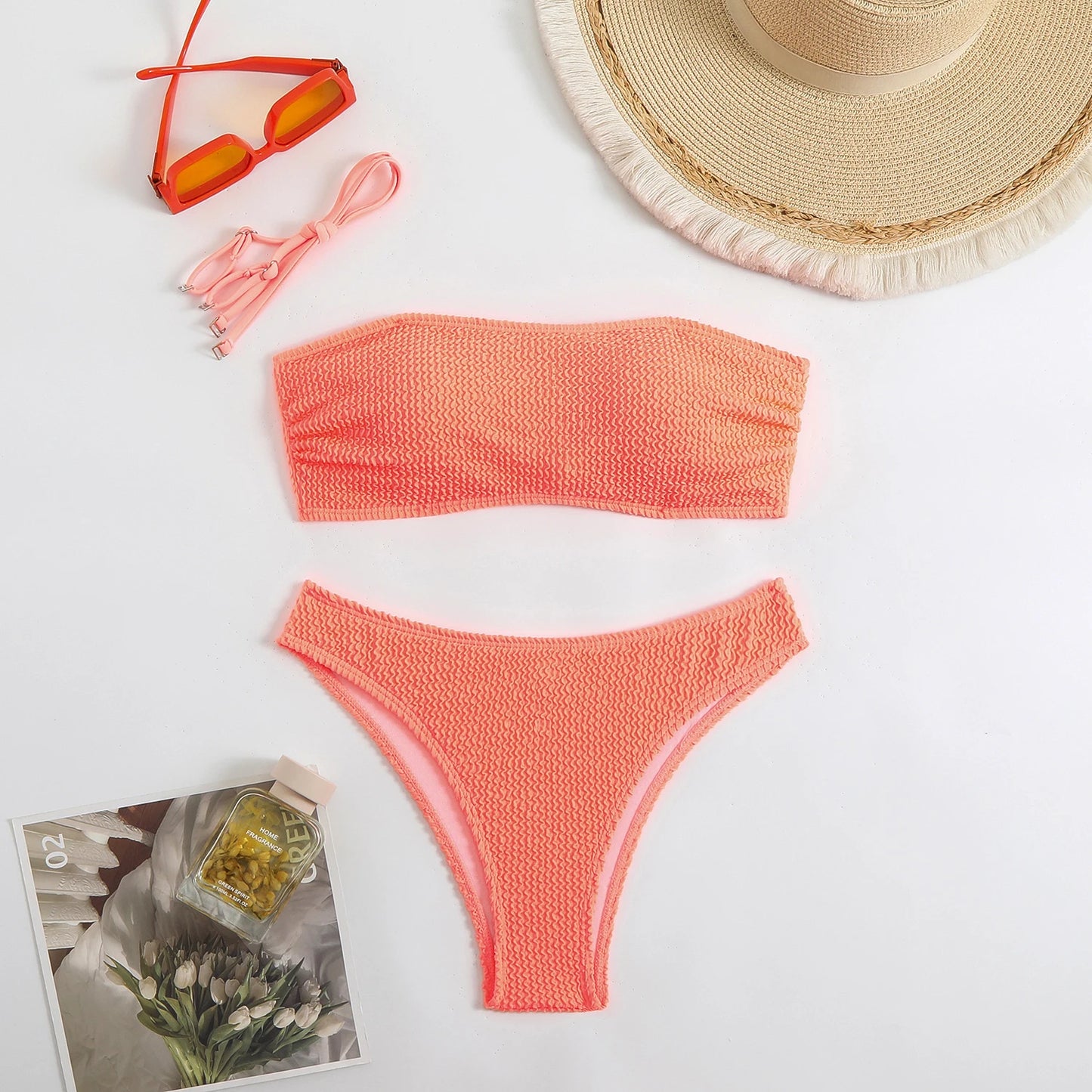 2026 Bikinis Sexy Bandeau Swimsuit Women Solid Swimwear Female Bathers Bathing Swimming Swim Suit Beachwear