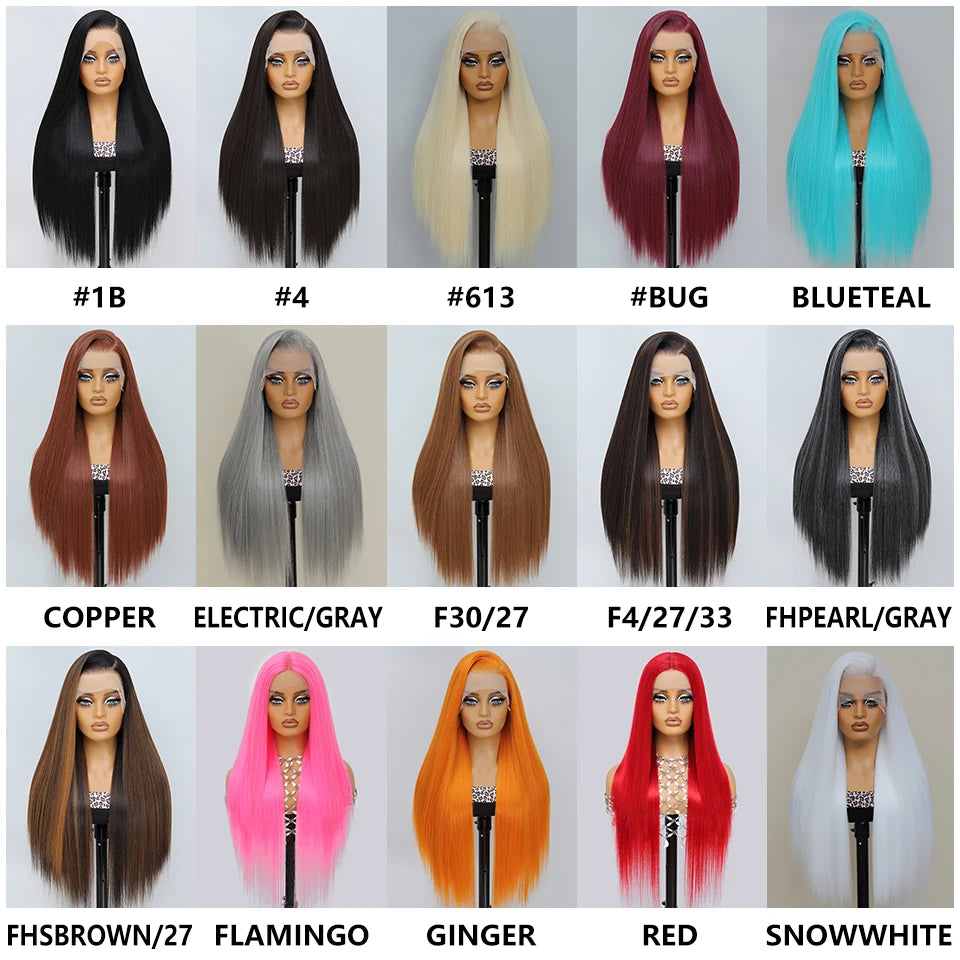 30 Inch Lace Frontal Wig Synthetic 13X6 Straight Hair Lace Wig For Afro Women High Temperture Fiber Blond Women Lace Frontal Wig