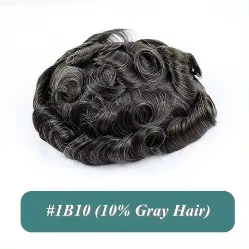 80%Density Natural Hairline 0.02mm Ultra Thin Skin Invisible Mens Toupee Brown Blonde Grey Human Hair Capillary Prosthesi System