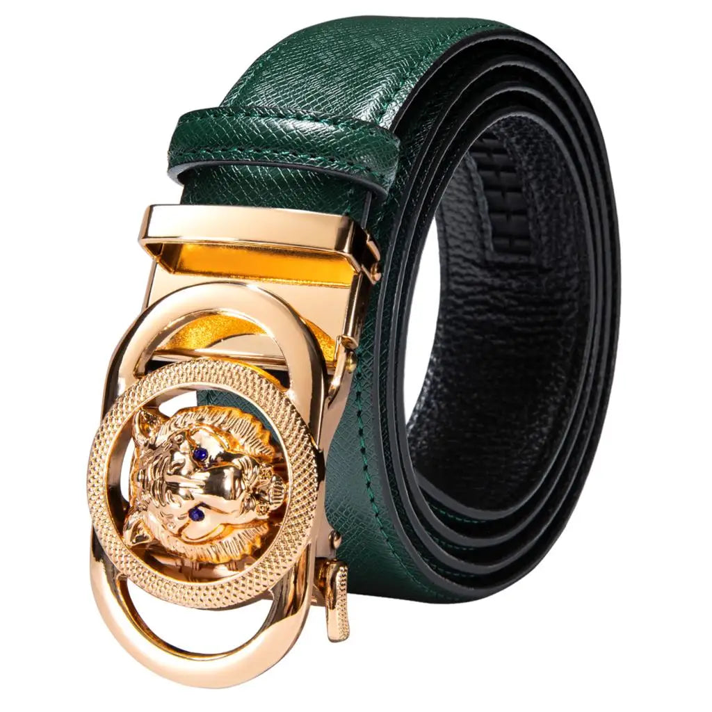 High Quality Mens Belts Black Brown Blue White Green Leather Straps Casual Gold Automatic Buckles Waistband Belt for Men Wedding BAZAARHUBO