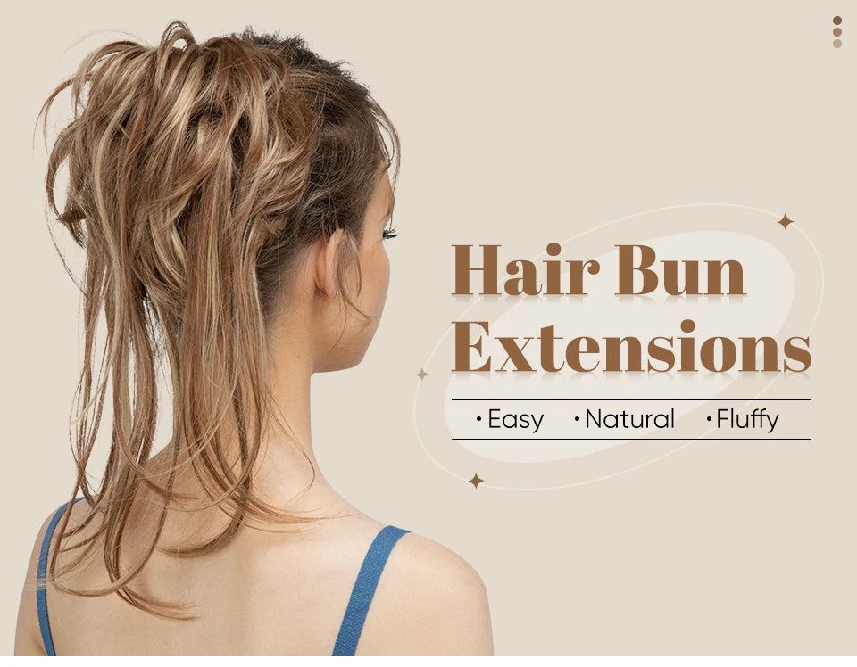 Synthetic Elastic Messy Bun Hairpieces Curly Scrunchie Black Blonde Brown Chignon Band Updo Donut For Women Natural Fake Hair