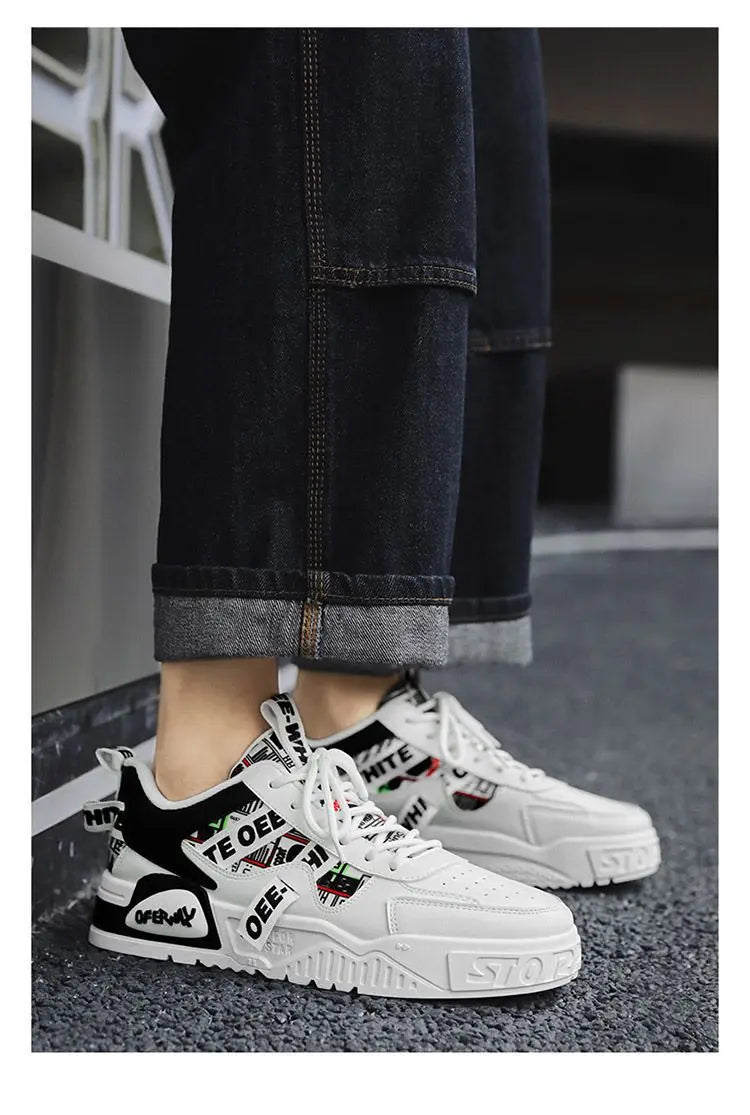 High quality Men's Shoes Breathable Men Walking Sneakers Shoe Leather Outdoor Running Shoes Lace-up Men Casual Shoes New Zapatos