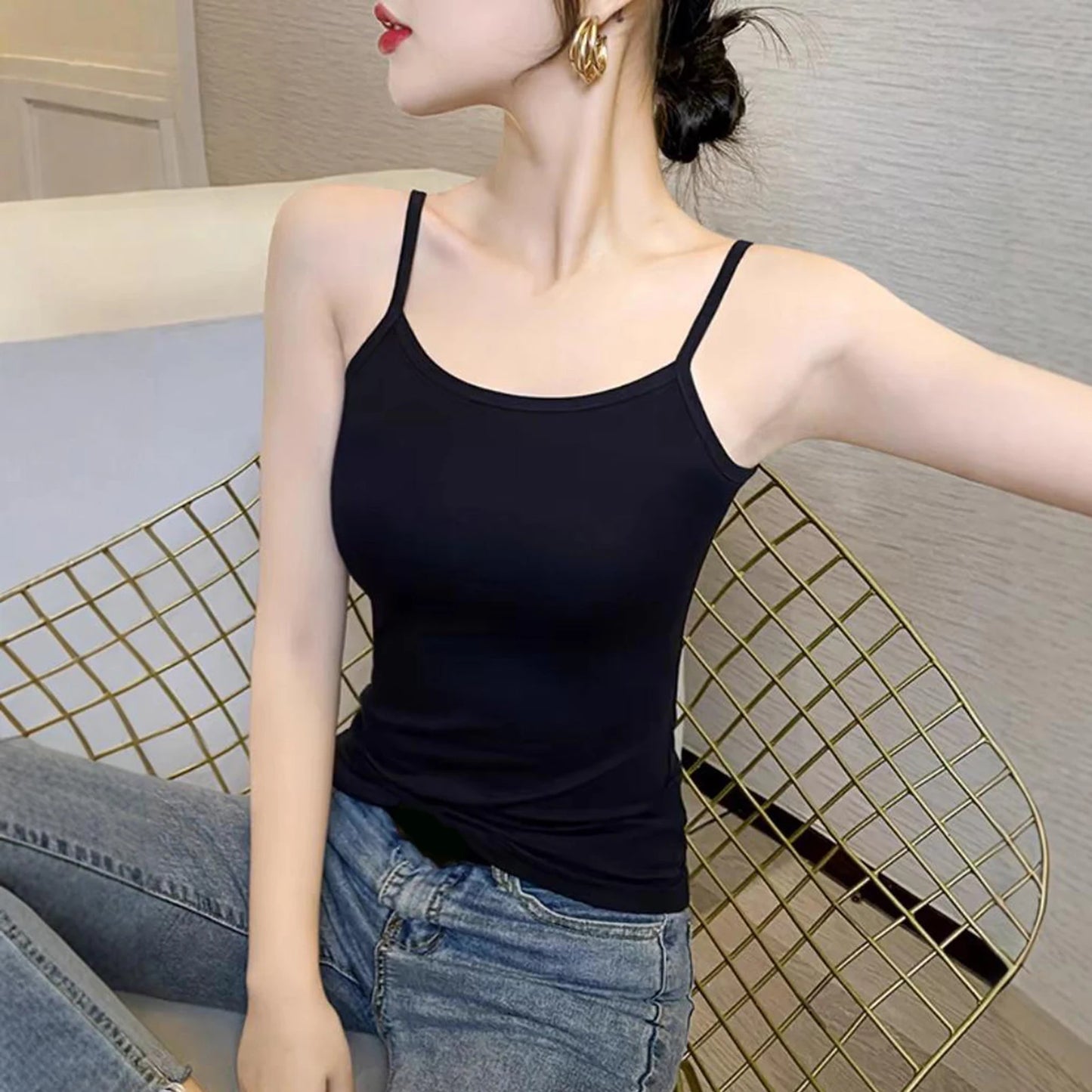 Chic Loose Tank Top Sleeveless Daily Wear Moisture Wicking Base Layer Women Vest