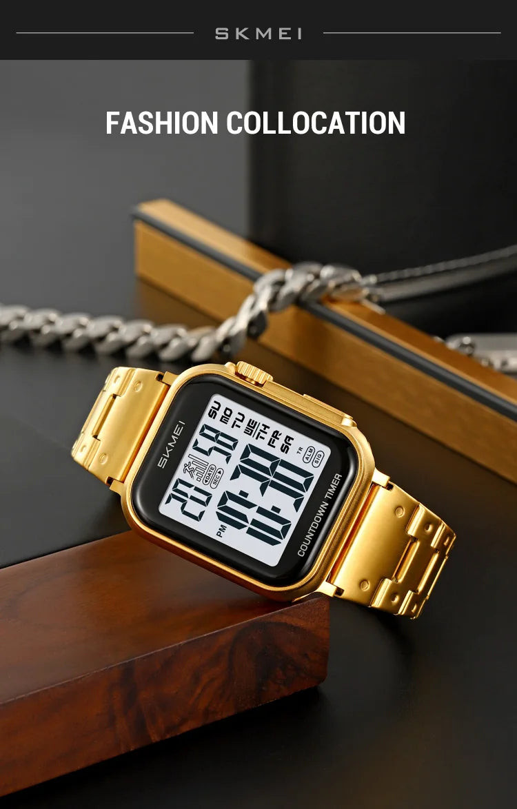 SKMEI 2447 Brand Fashion Men's Electronic Watch Calendar Alarm Clock Luminous Countdown Digital Watches for Man reloj hombre