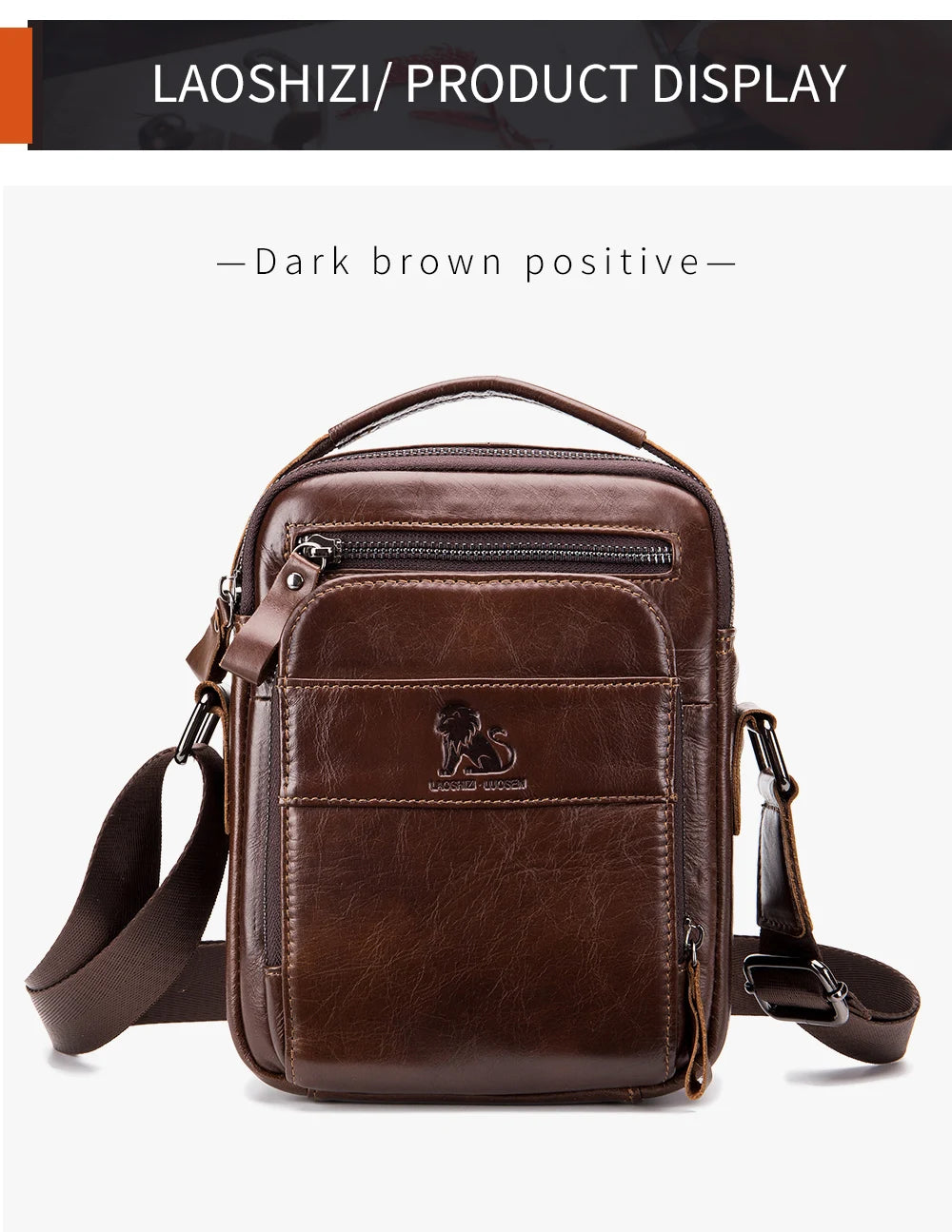 Cowhide men's small shoulder bag with top layer, cowhide single shoulder diagonal cross bag, fashionable and sporty small bag