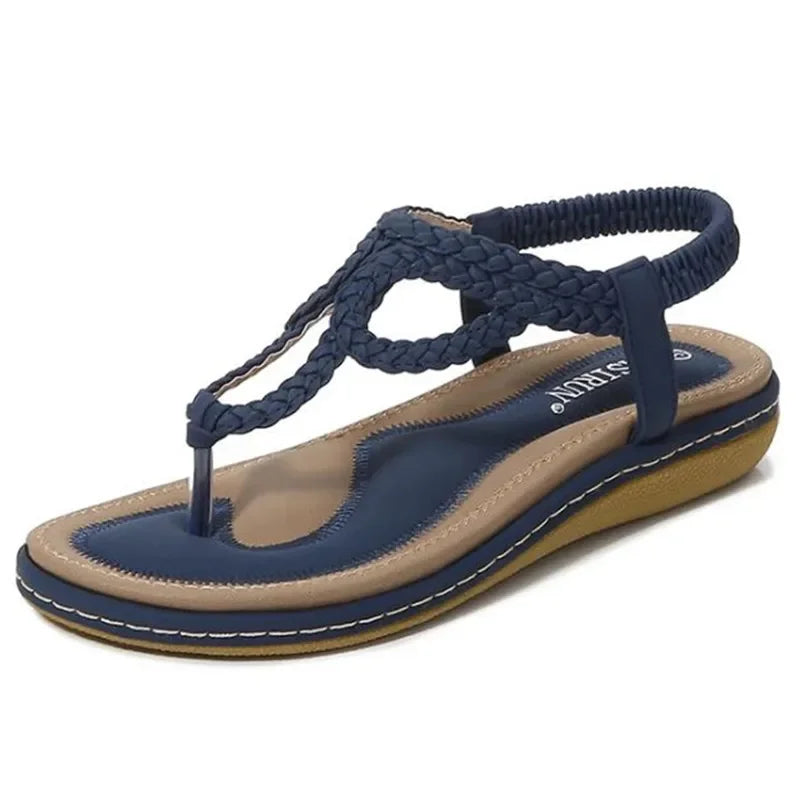 BEYARNE Women Sandals Flip Flops Summer Flat Shoes Woman Bohemian Sandals Ladies Vacation Beach Sandales Femme