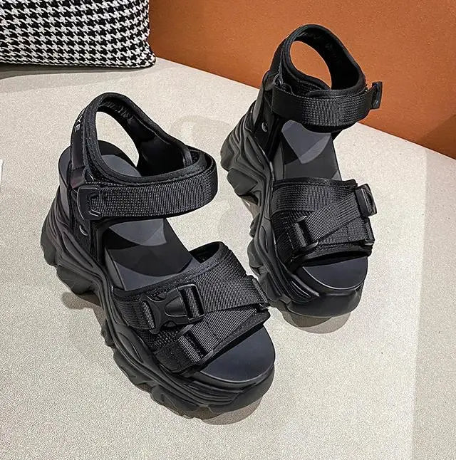 High Heels Sandals Women Shoes New Summer Wedges Height Increasing 11cm Ladies Sandal Platform Chunky Shoes Sandalias Mujer