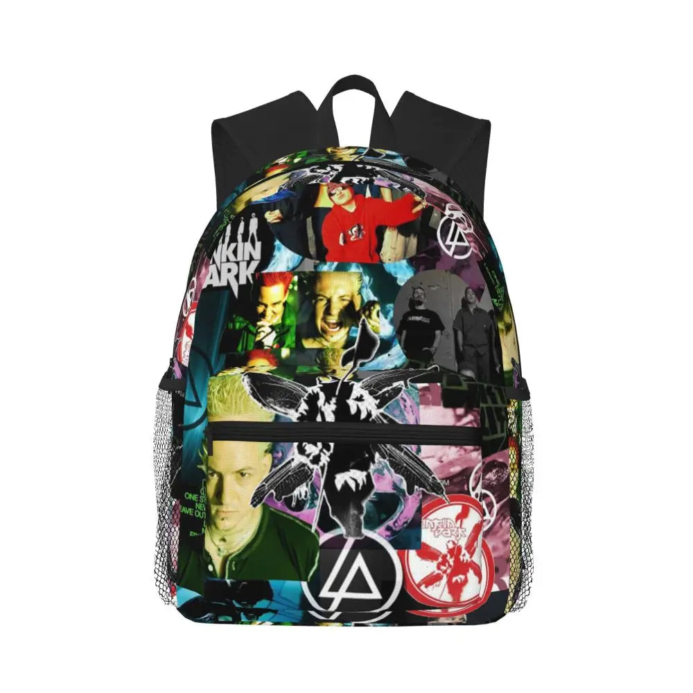 L-Linkin-S P-Park-S Band Student Backpack School Bag Hiking Travel Daypack for Boys Girls Fashion Bookbag Shoulder Bags