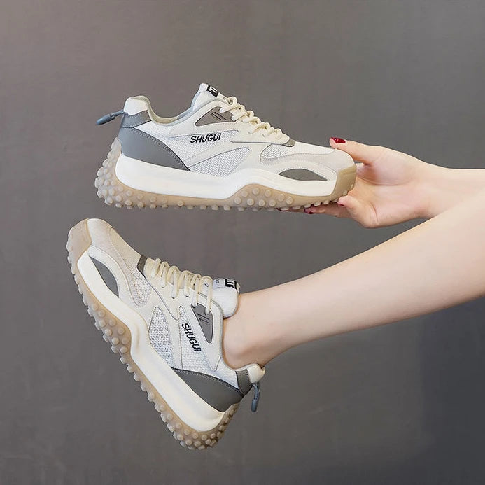 Flat Running Shoes for Women Casual Autumn Womens Sport Sneaker Chunky Cute Spring Fashion White Comfortable and Elegant 2025