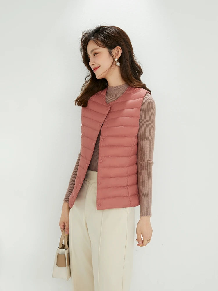 NewBang 90% Matte Fabric Womens Ultra Light Down Vest Waistcoat Sleeveless