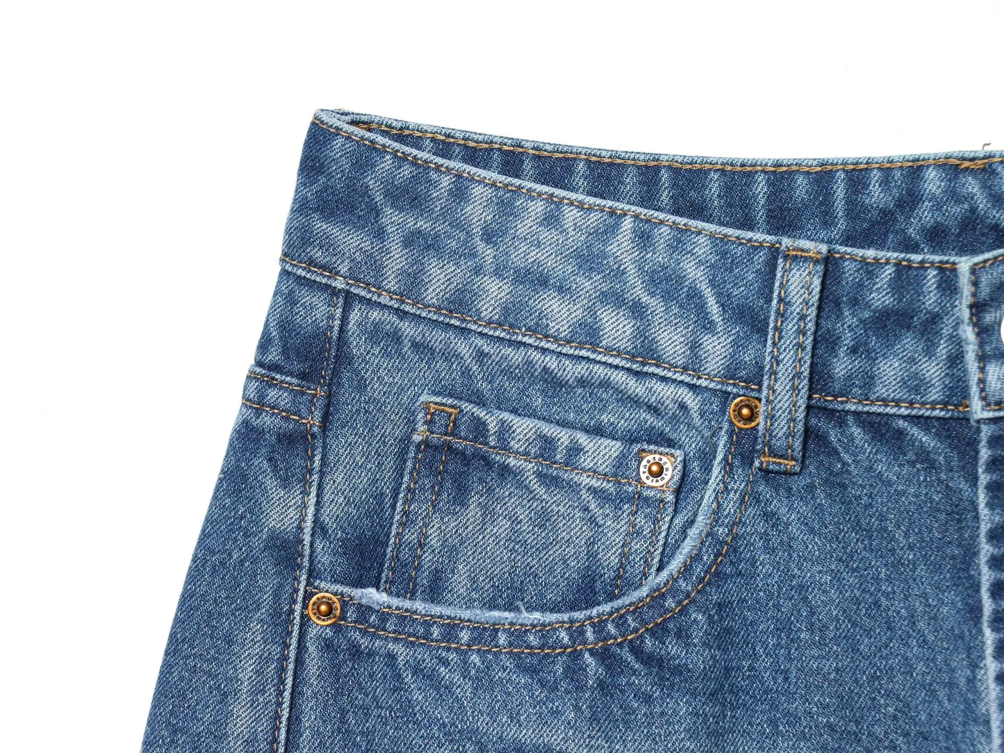 HH Women Fashion Baggy Straight Jeans Casual Loose Mid Waist Denim Pants Autumn Female High Street Chic Trousers Jeans