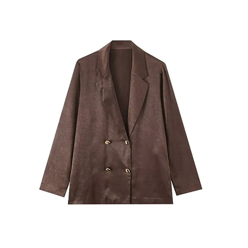 NLZGMSJ 2026 Spring Women Sets Wide Leg Pants Wrinkle Effect Oversize Office Jacket Coat Loose Blazer Suits OL Outfits