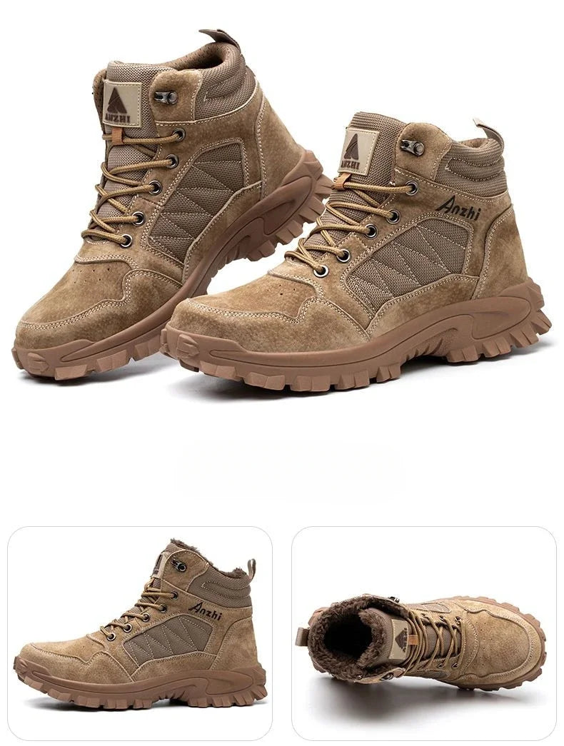 Man Shoes Leather Booties Waterproof Boots for Men Lace Up Ankle Short Barrel Retro Trendy 2025 Sale Offer New Fashion Low Price