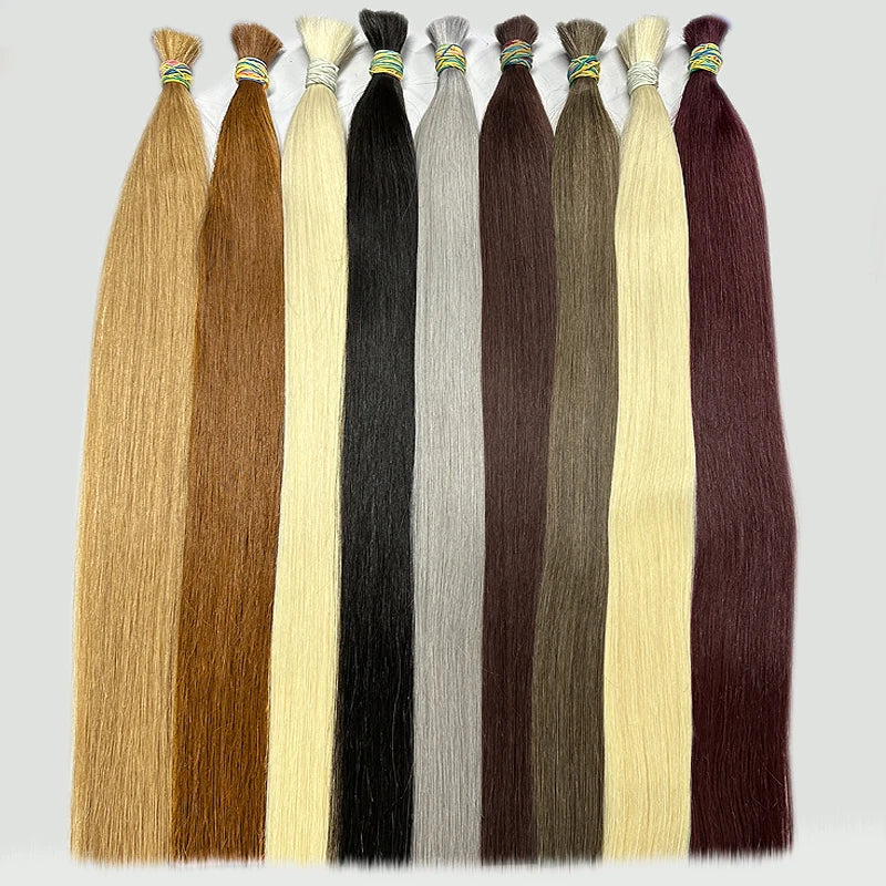 Human Hair Bulk No Weft Vietnamese Hair Virgin Remy Straight Hair Bulk 12-30inch 100g 100%  99j Real Natural Hair Extension Grey