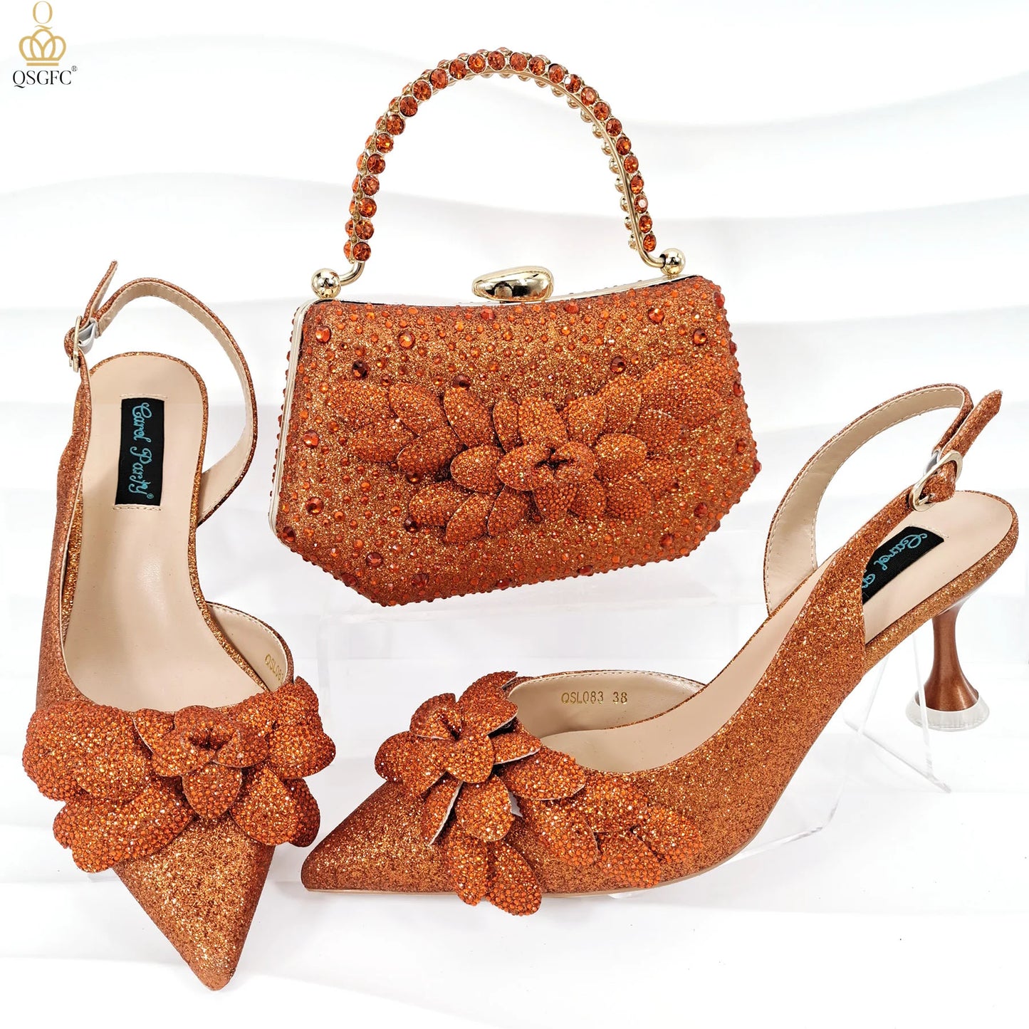 African Fashion Green Heels & Matching Bag Set | Women's Pointed Toe Pumps