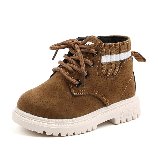 New Children's Casual Shoes Autumn Winter Kids Fashion Boots Leather Boys Girls Shoes Soft Antislip Sport Running Snow Boots