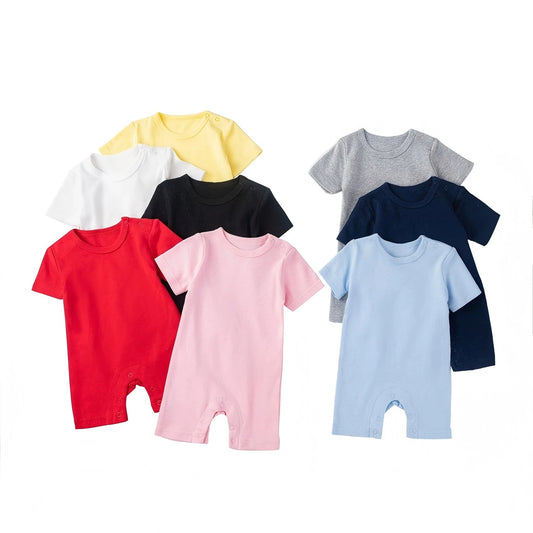 8 Colors Baby Clothes Onesies Buttons Newborn Baby Bodysuits and One Pieces Summer Cute Baby Romper Pink Black Blue Baby Pajamas