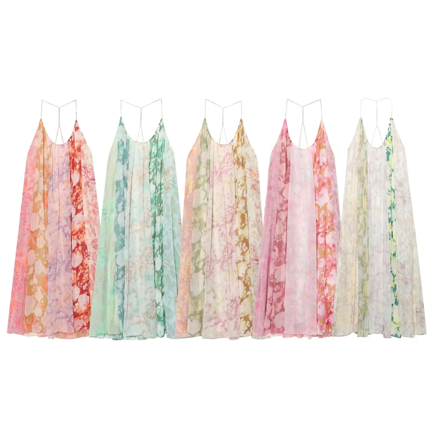 HH Summer Fashion Seaside Vacation Style Elegant Suspender Dress With Flower Print Backless Sleeveless Sexy Midi Dresses