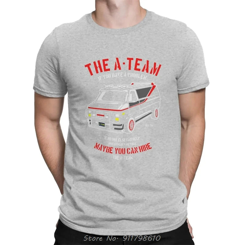 Mashup TV 80s Hanniba Men T Shirt The A-Team Crazy Tee TShirt Short Sleeve Unisex O-Neck Collar T-Shirt Cotton Printing Clothing