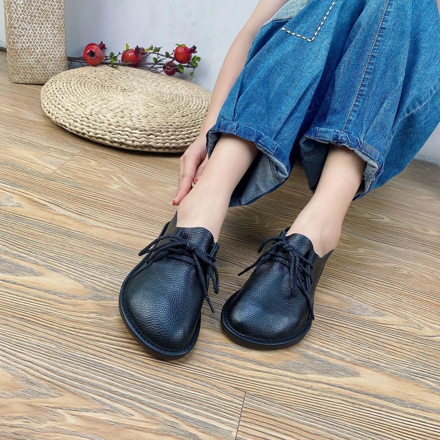 Careaymade-Genuine Leather big size women's boots,Top Layer Cowhide Soft Sole Casual Women's Shoes Solid Color Lazy men's Shoes