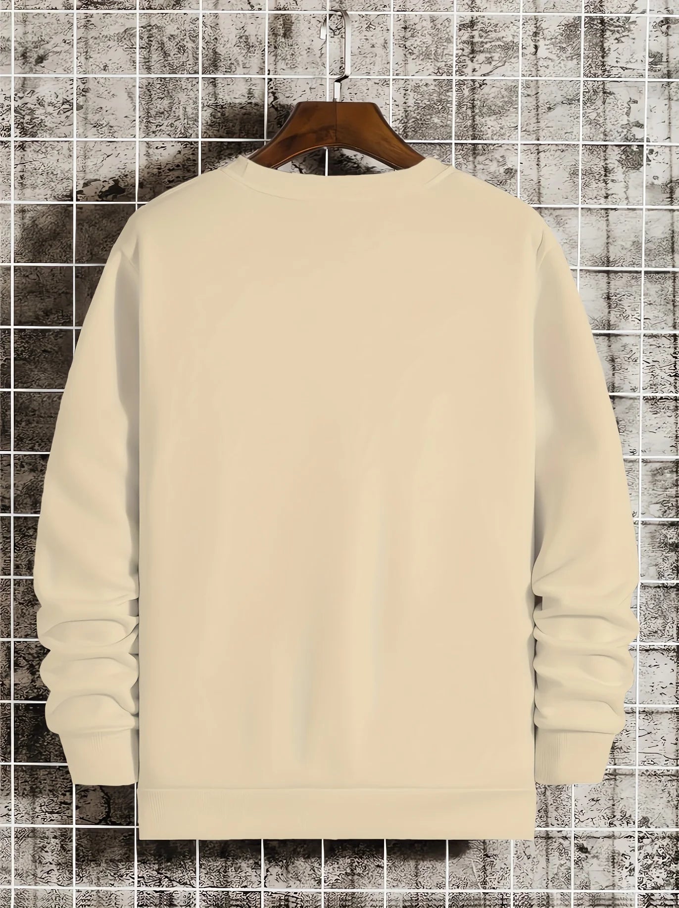 Men's autumn and winter fashionable casual loose Brooklyn letter pattern printed long sleeved round neck sweatshirt BAZAARHUBO