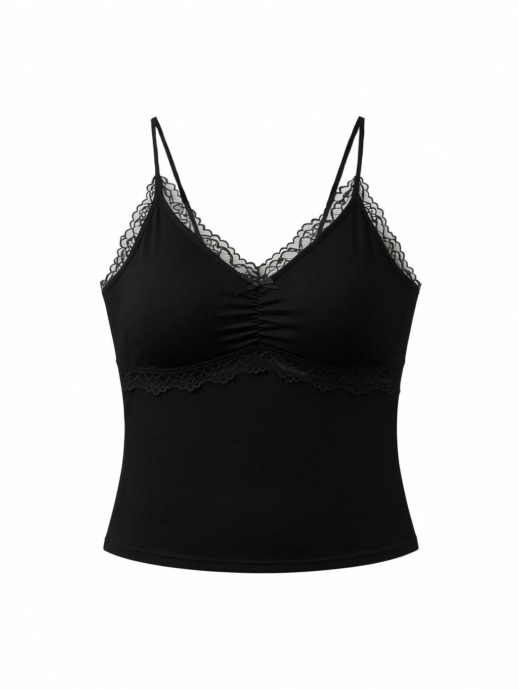 European and American Spice Girls Style Sexy V-Neck Suspender Vest Summer New Product Lace Splicing Solid Color Inner Top Women