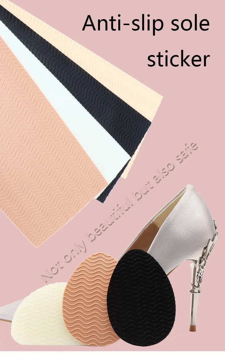 Women High Heels Rubber Sole Protector Non-Slip Wear-Resistant Forefoot Pads Self-Adhesive Insoles Sole Repair for Comfort