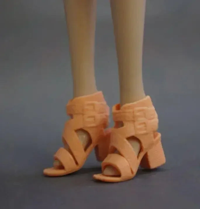 Doll shoes boots black silver high heels flat foot accessories for your BB dolls BBI20201021B