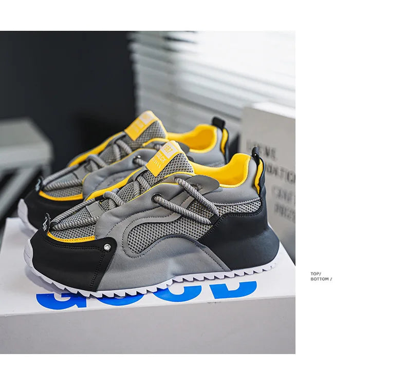 Fashion brand tenis men casual faux leather sneakers male wedged shoes new spring summer breathable trainers man gym run shoes