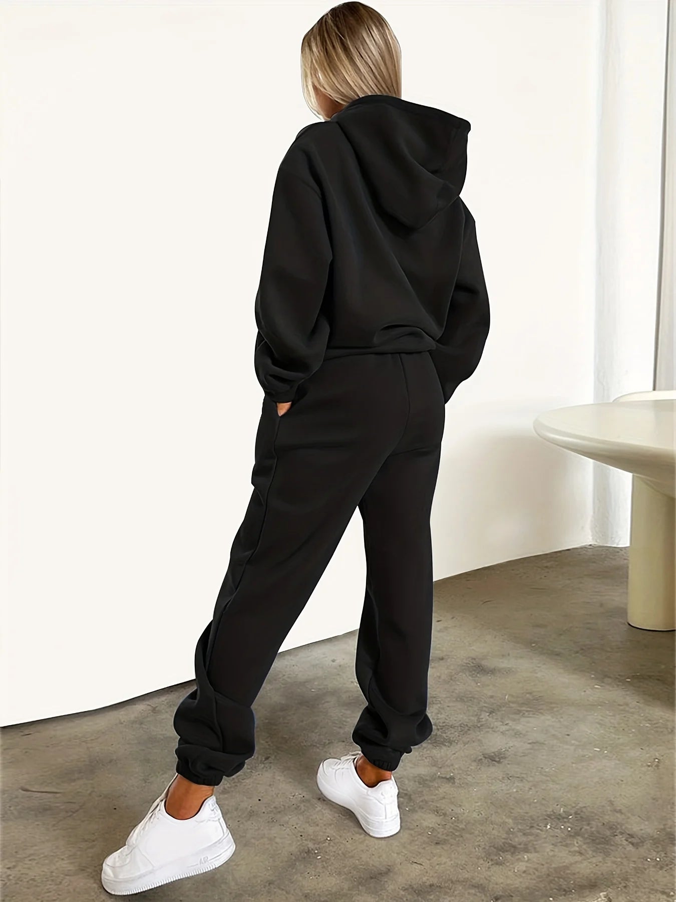 Women's Hoodie+Sweatpants Set Hip Hop Street Casual Los Angeles California Printed Loose Sweatshirt Autumn Fleece Warm Clothing